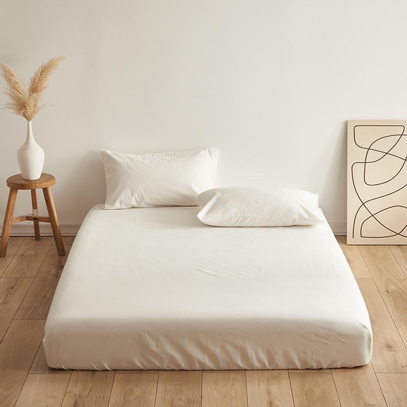 

80s-Inspired Brushed Cotton Fitted Sheet & Solid Duvet Cover - Single, Autumn/Winter Pair of Pillowcases 48x74cm