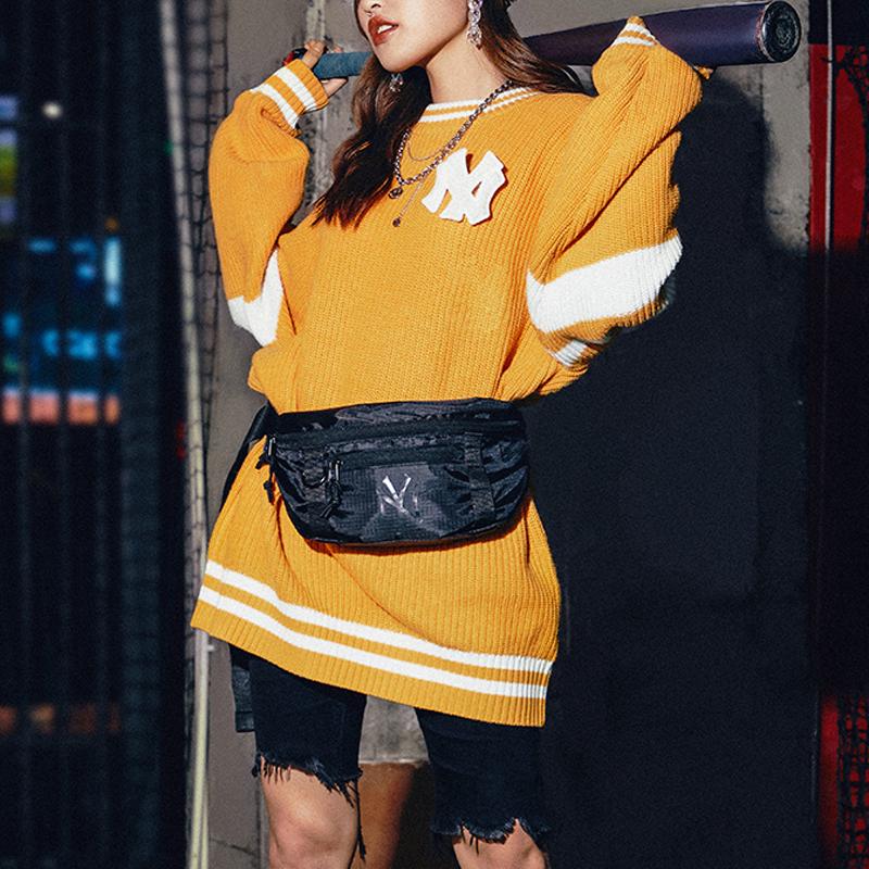 New Era Color Block Vintage Striped Pullover Sweater Unisex sweater Mango-Yellow 13038751