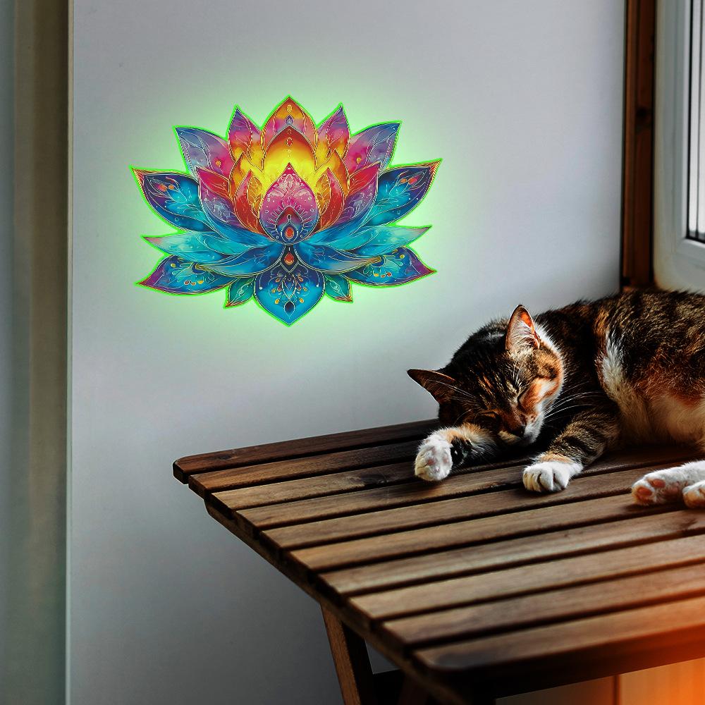 Personalized Colorful Lotus Living Room Entrance Home Wall Decoration Stickers