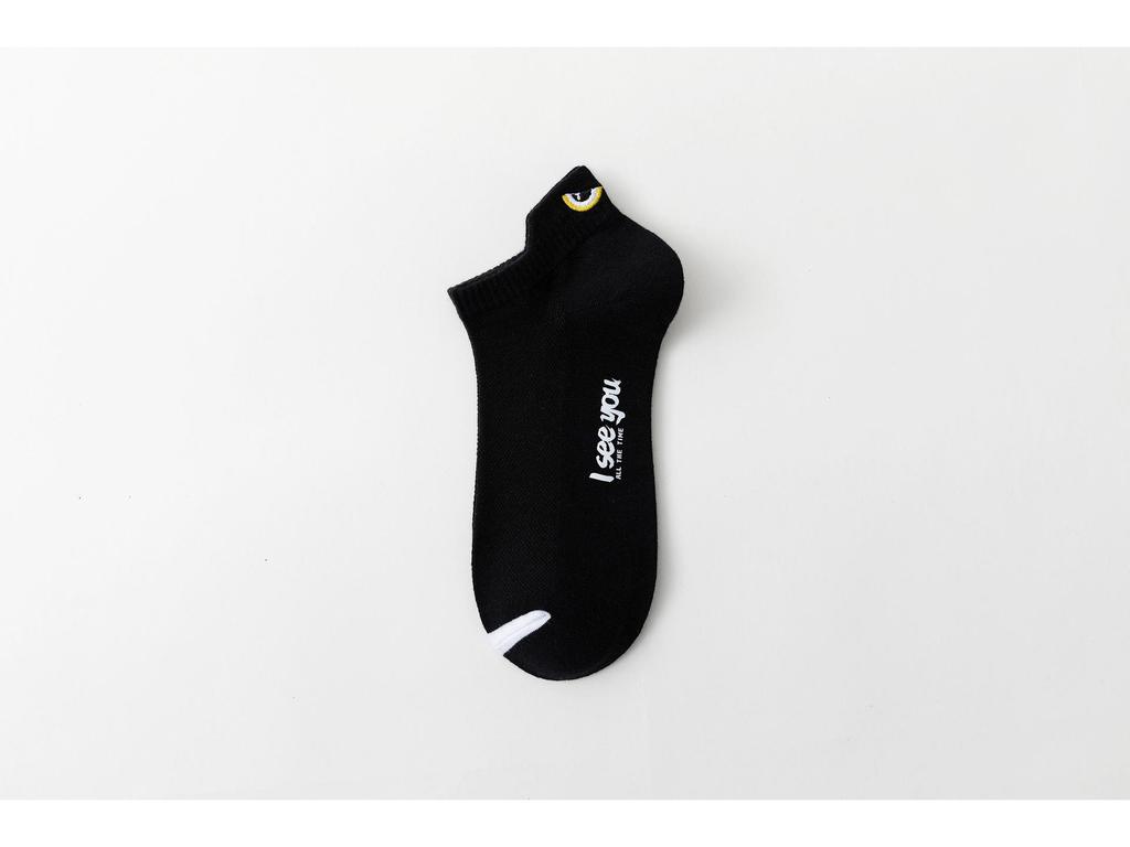 Men's 3D Ears Short Socks - Breathable Low-Cut Sports Mesh, Trendy for Spring/Summer.