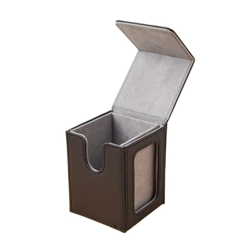 

Magnetic Closure Window Collection Box Stain-resistant Card Deck Box Trading Card Storage Box чёрный