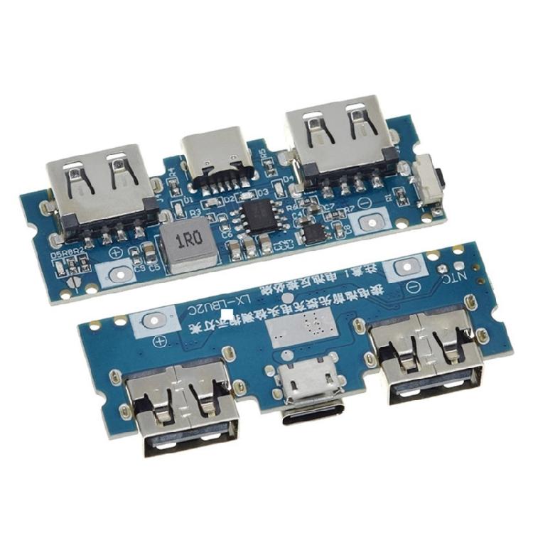 Dual Usb TypeC Charging Power Board 18650 Boost Module 2.4 A Mobile Mainboard 5V