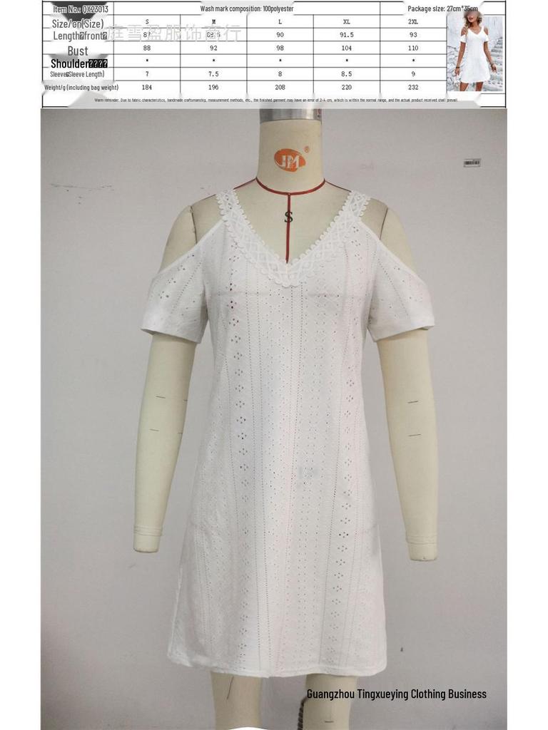 European Off-the-Shoulder Slimming Dress