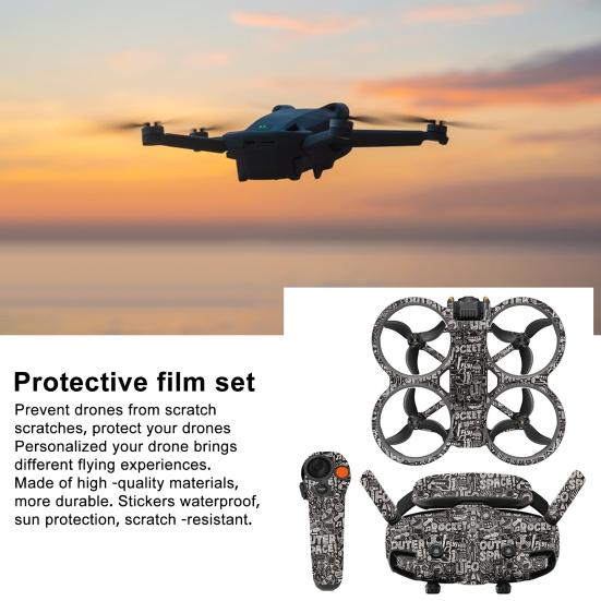 1 Set Drone Sticker for DJI Avata 2 Waterproof Sun Resistant Removable