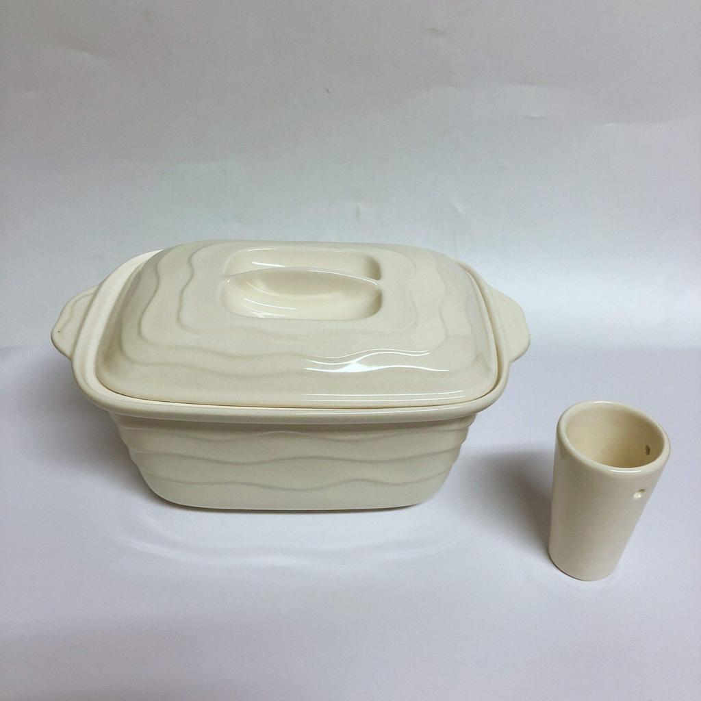 Sento Senga White Mini Square Pickle Bowl with Drainer, Made in Japan, Refrigerator Safe