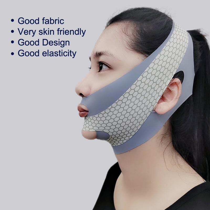 

Подтяжка лица с V-образным вырезом для лица, повязка для похудения, релаксационная подтяжка лица, подтяжка лица, уменьшение двойного подбородка, повязка для похудения, массаж серый