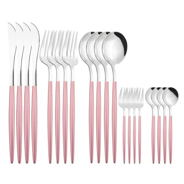 Lustro złoty zestaw sztućców noże ciasto widelce do owoców łyżeczka do kawy sztućce obiadowe zastawa stołowa zastawa stołowa ze stali nierdzewnej zestaw sztućców