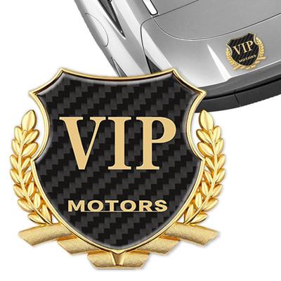 Metall Autoaufkleber Karosserie Autoaufkleber VIP Letter Design Auto Metallschilder Ährenmuster Rostschutz Kohlefaser Für Außen