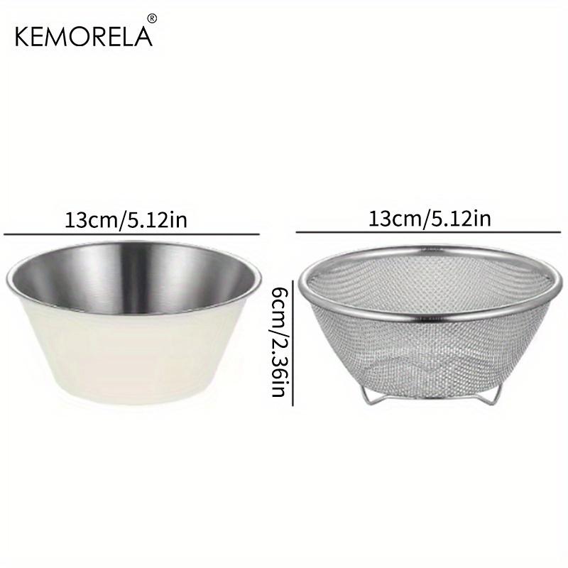 2-in-1 Siebe aus Edelstahl mit mikroperforiertem Netz Spülmaschinenfest Leicht zu reinigendes Design zum Waschen von Gemüse, Obst, Reis