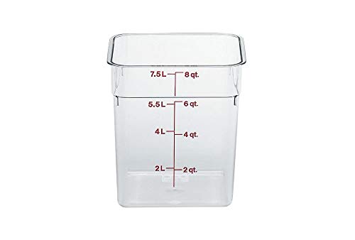 

Cambro - 8SFSCW135 Camwear поликарбонатный квадратный контейнер для хранения продуктов, 8 квартов (Крышка в комплект не входит.)
