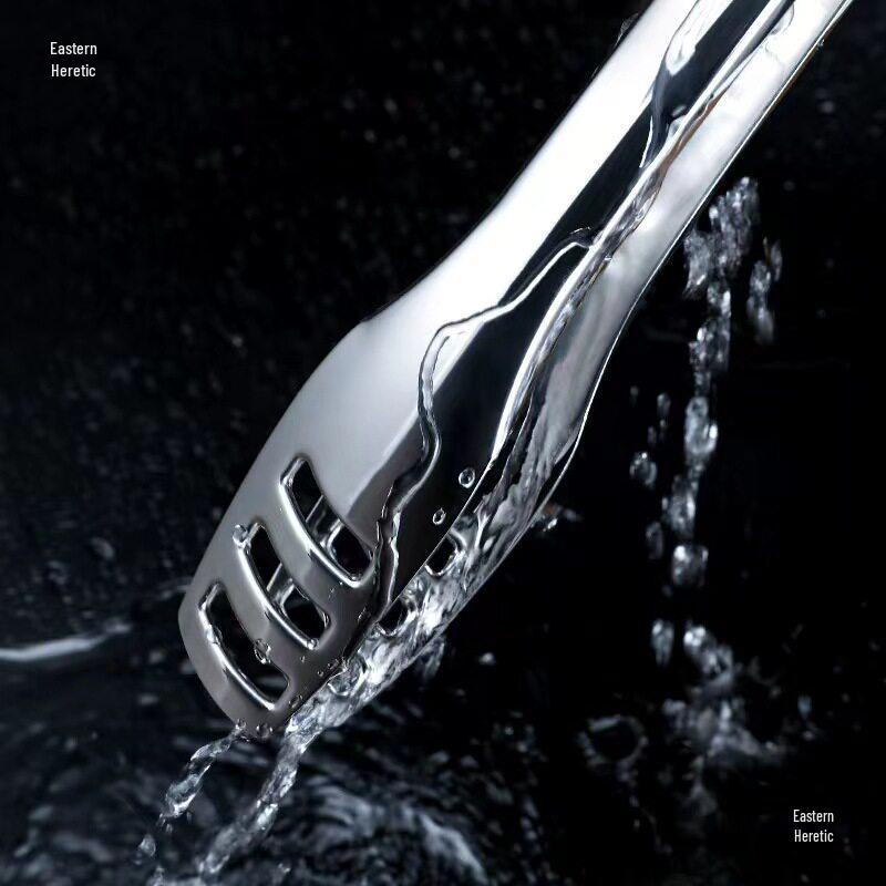 304 Stainless Steel Heat-Resistant Kitchen Tongs for Grilling, Frying, and Baking