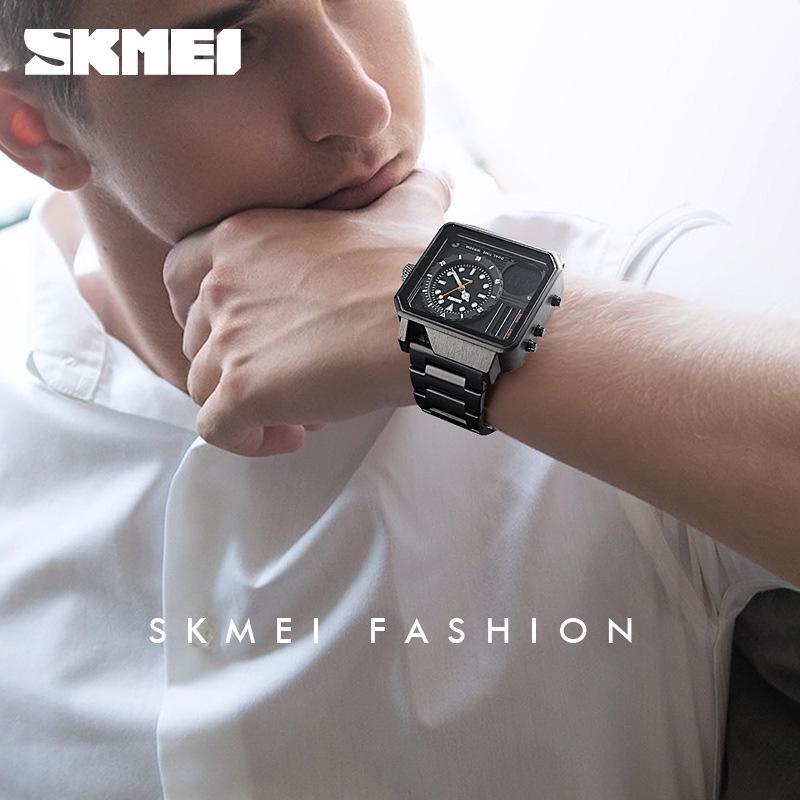 Shike Mei Men's Quartz Watch - Luminous, Waterproof, Gold & Rose Gold, Double Movement, Fashionable Business Design
