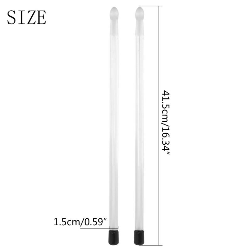 Acrylic Drumming Drumsticks Bright LED Light Up Drum Sticks Double Color Glow Drumsticks for Stage Performances