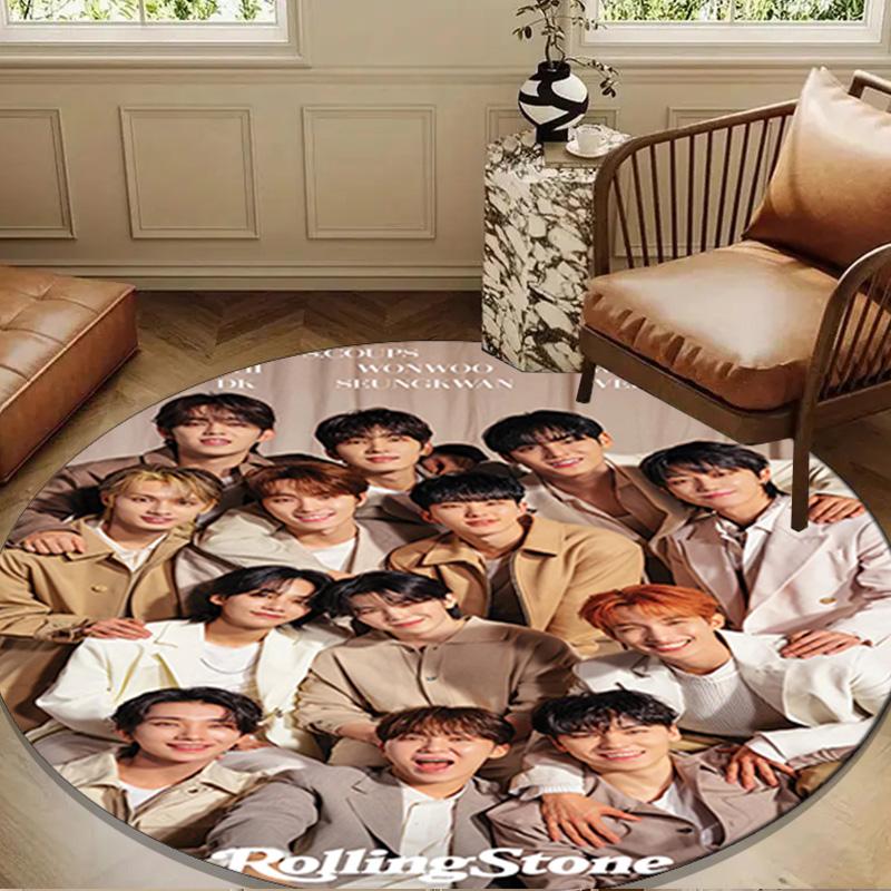 Kpop Music Round Rug for Livingroom,Bedroom, Palyroom, Chair Rug, Area Rug, Circle Carpet, Large Size Fan Christmas Gift