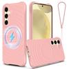 Case for Galaxy S26+ - Silicone, Pink, With Lanyard