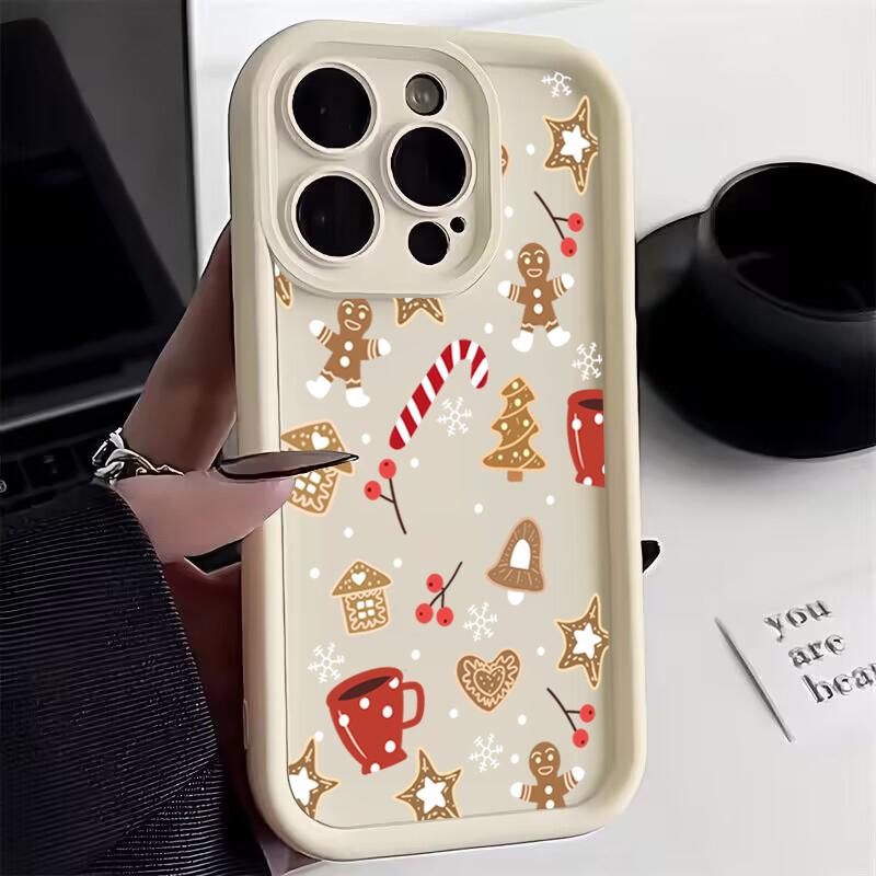Süßes Weihnachtsmuster Weiche Handyhülle Für iPhone 17 Pro MAX 16 16 14 13 12 11 Pro Max 17 Air Cover