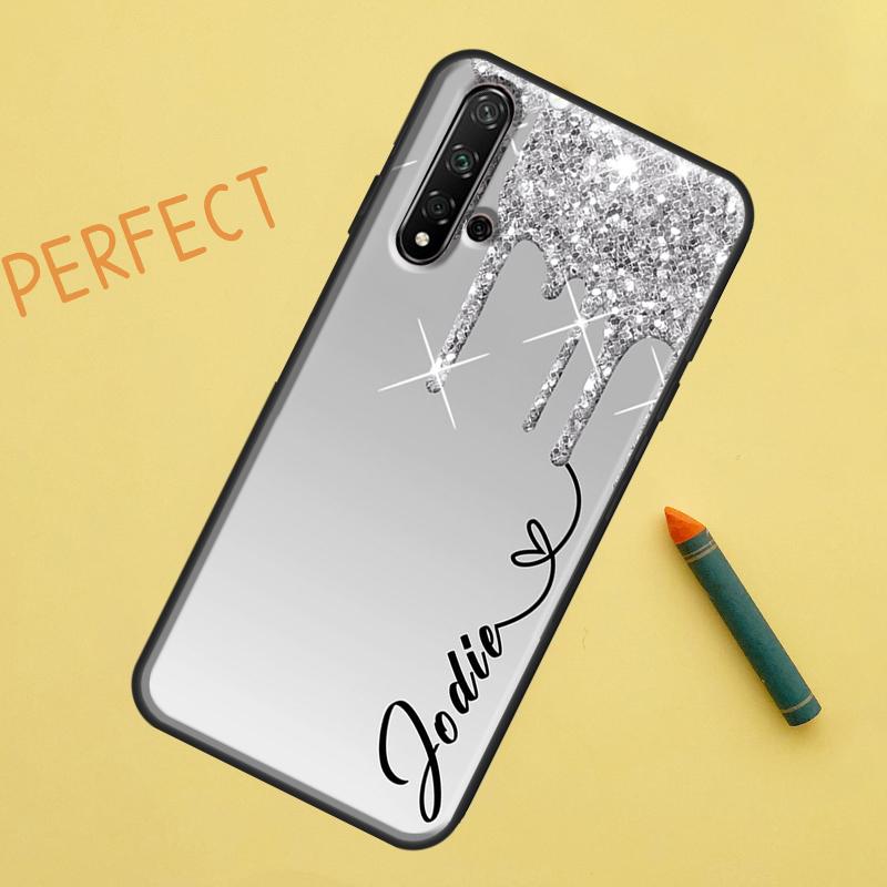 Personalised Glitter Name Case For Huawei Nova Y90 Y70 Y61 Y60 9 10 SE Nova 5T 11i 8i 7i 3i P20 P40 P30 Lite P60 Pro