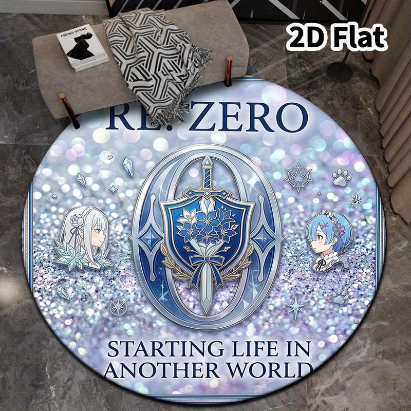 Re Zero Round Area Rug Carpet Rug For Living Room Bedroom Sofa Playroom Decor Nonslip Floor Mat