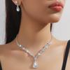 Bridal Jewelry Women's Set European and American Crystal Water Drop Necklace Earrings Two-piece Set Accessories Versatile Xiaoxiangfeng 2026
