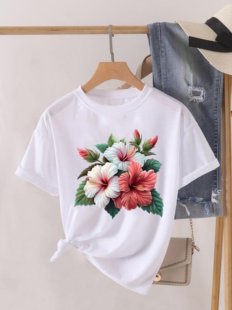 Aquarell Schmetterling Niedlich 90er Kleidung Damen Kurzarm T-Shirt Frauen Print Weiblich Grafik T-Shirts Mode Kleidung Lässiges T-Shirt