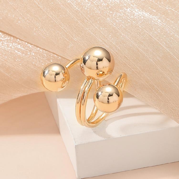 Modern Finger Ring with Unique Sphere Detail Adjustable Size Open Ring for Men and Womeny Comfortable Unisex Jewelry