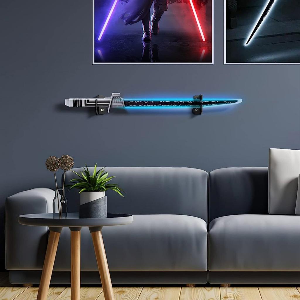 Samurai Sword Holder Horizontal Wall Mount Acrylic Sword Rack Flat Blade Display Stand with Screws