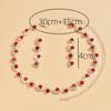 GemChic Women's New Exquisite Colorful Crystal Rhinestone Sparkling Collarbone Necklace Earrings Two Piece Set Birthday Christmas Jewelry Gift