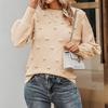 Women's Fashion Casual Fall Winter Solid Color Print Long Sleeve O-Neck Sweaters