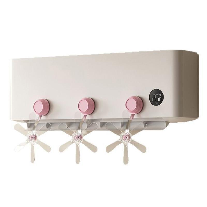 3Pcs Wall Mounted Conditioning Guide Fan Plastic Adjustable Suction Cup Air Conditioning Ventilator Windmill Shaped