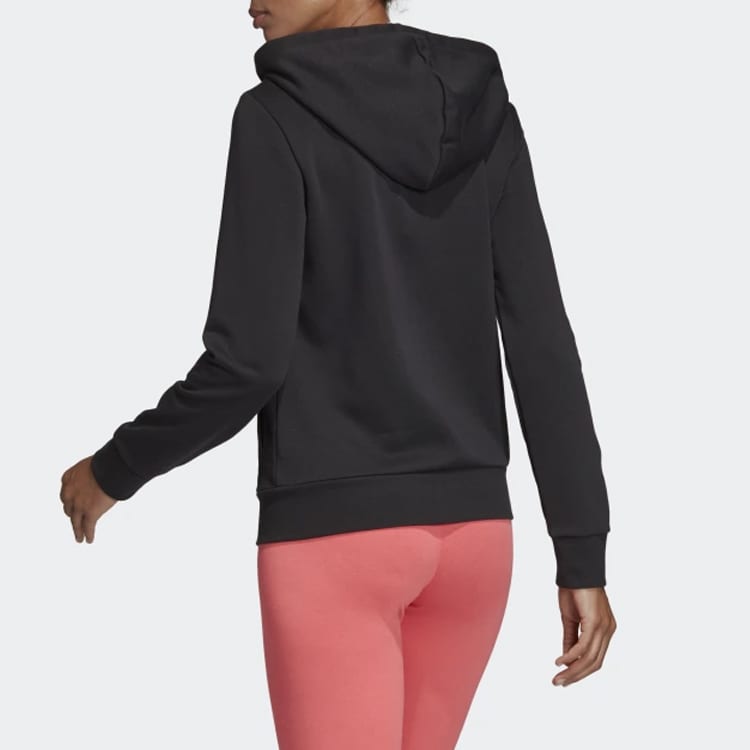 Adidas Sweatshirts Unisex Black Hooded Moderate Cardigan DP2414