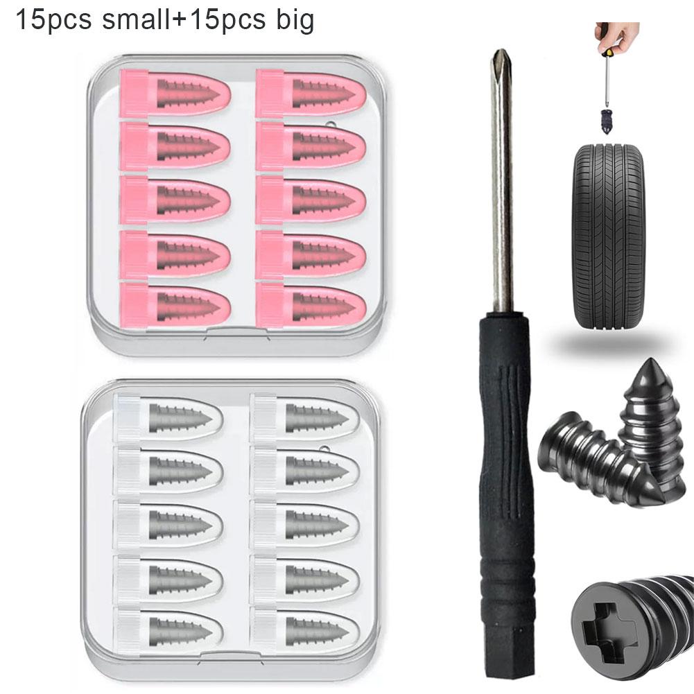 Cars Truck Motorcycle Emergency Vacuum Tire Puncture Fix Kit Rubber Repair Nails with Glue Full Tire Repair Tool Set