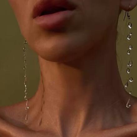 Ожерелье «Капля воды» Прозрачные серьги «Капля дождя» Минималистичные ювелирные изделия «Ледяная роса» для женщин Элегантные аксессуары Подарок