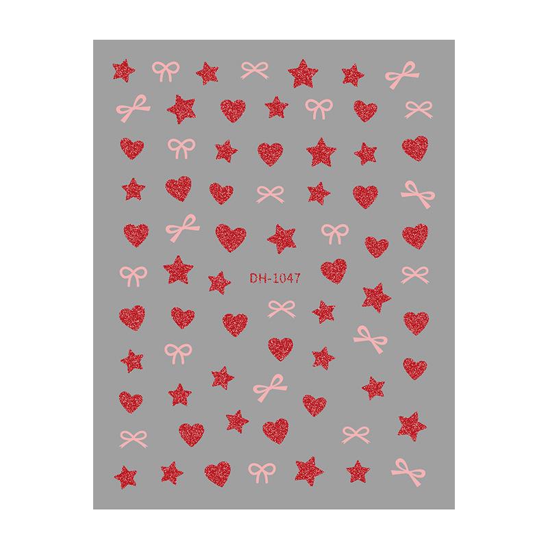 Redanco3D Cute Glitter Bow Cartoon Nail Art Stickers DH-1049