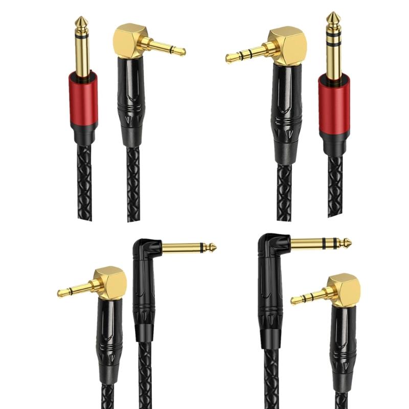 3.5mm To 6.35mm 90 Degree Right Angle Mono Cable For Electric Guitar Bass 6.35mm Long Elbow Wire for Guitar