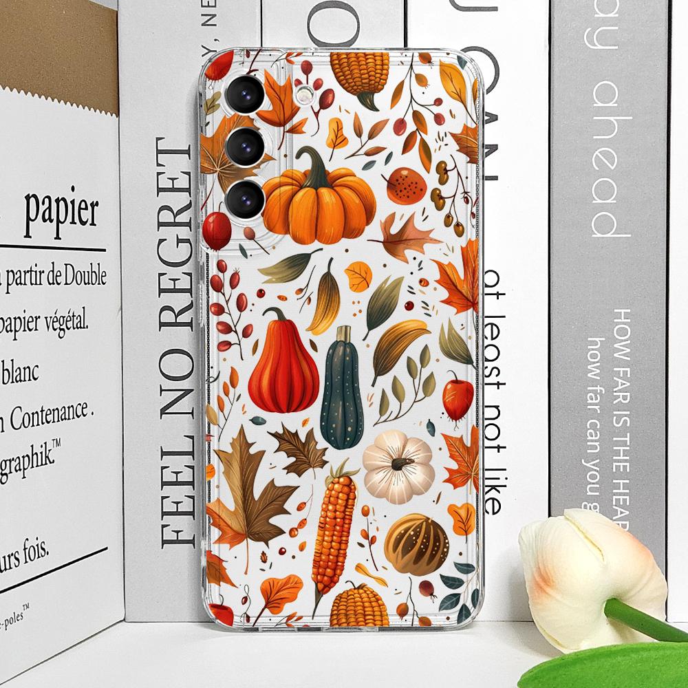 

Funny Fall Maple Leaf Pumpkin Mushroom Phone Case for Realme 12 10 11 9 ProPlus 8i 9 7i PRO C75 C64 C31 C53 C35 Clear Soft Cover realme C55