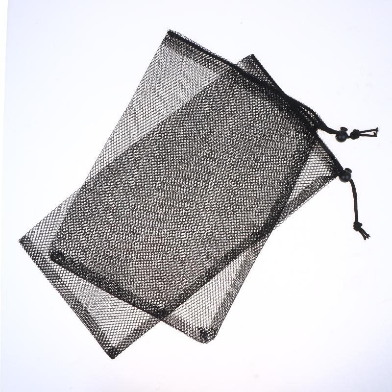 2Pcs Mesh Drawstring Storage Bag Breathable Durable Fabric Multi Purpose Home Travel For Sports Gear Swim Supplies Travel Use