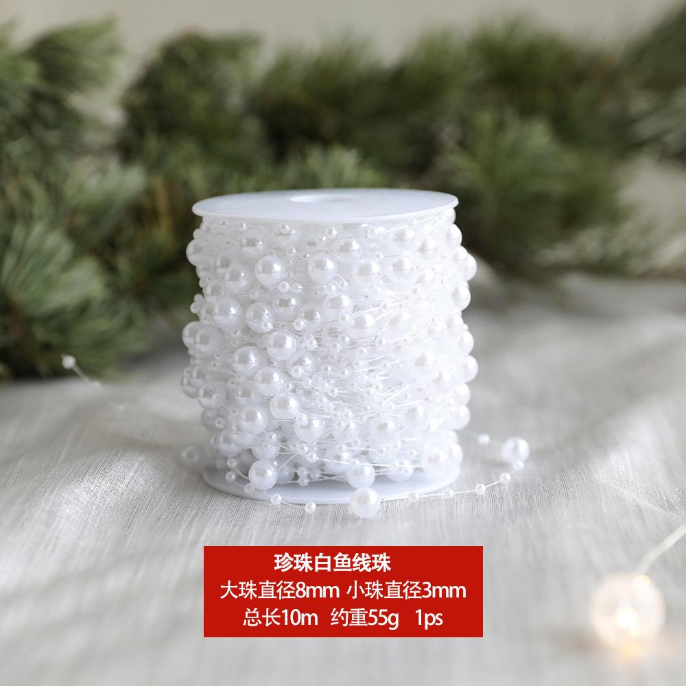 4/10Meter Imitation Pearl String Fishing Line Artificial Pearls String 8+3mm Bead Chain for Craft Garland Flower Wedding Decors