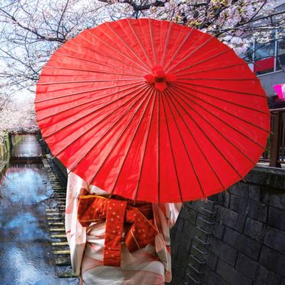 20/30/40/60/85CM Colorful Paper Umbrella Chinese Style DIY Crafts Decorative Oil-paper Painting Umbrella Bamboo Handle Oriental Parasol Party Favors