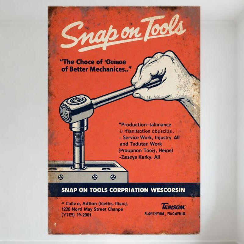 

Vintage Snap-on Tools Metal Tin Sign - Retro Industrial Mechanic Decor for Garage Man Cave Bar Home Wall Art 20x30cm（7.8x11.8inch）