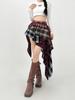 Damen A-Linie Karierter Rock Vintage Mode Ästhetik Y2k Asymmetrischer Minirock Harajuku Koreanischer Rock 2000er Jahre Kleidung Sommer