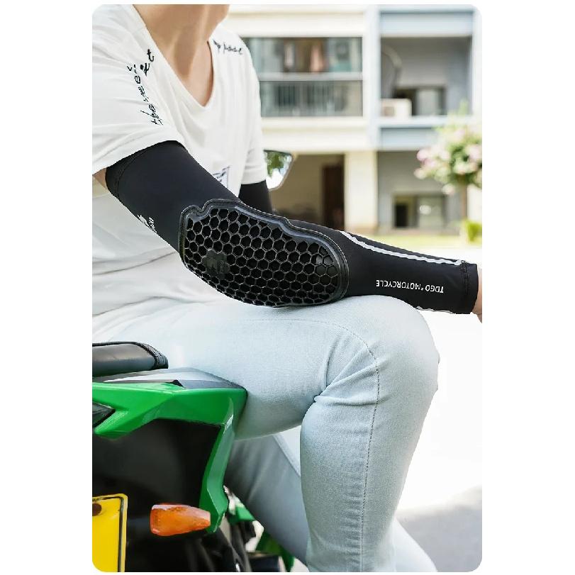 High Elastic Breathable Motorcycle Gloves & Elbow Guards with UV Sun Protection Anti-Slip Ice Silk for Enduro Motocross Sports