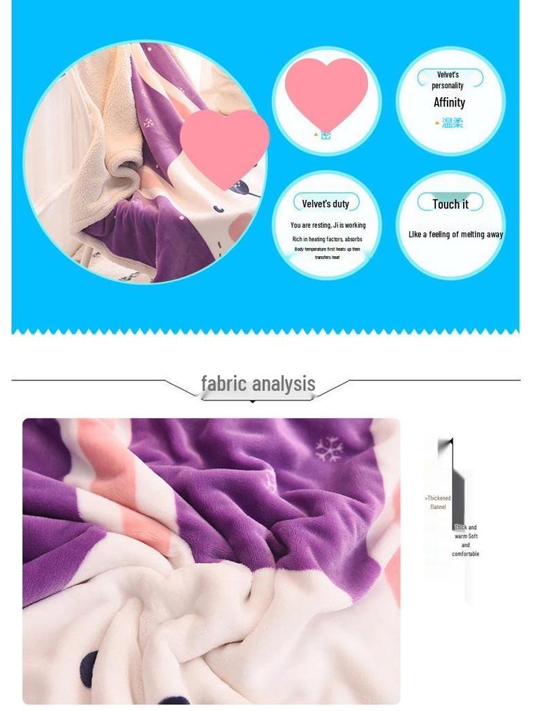 2025 Lambswool Double-Layer Thickened Warm Kids' Cloud Blanket