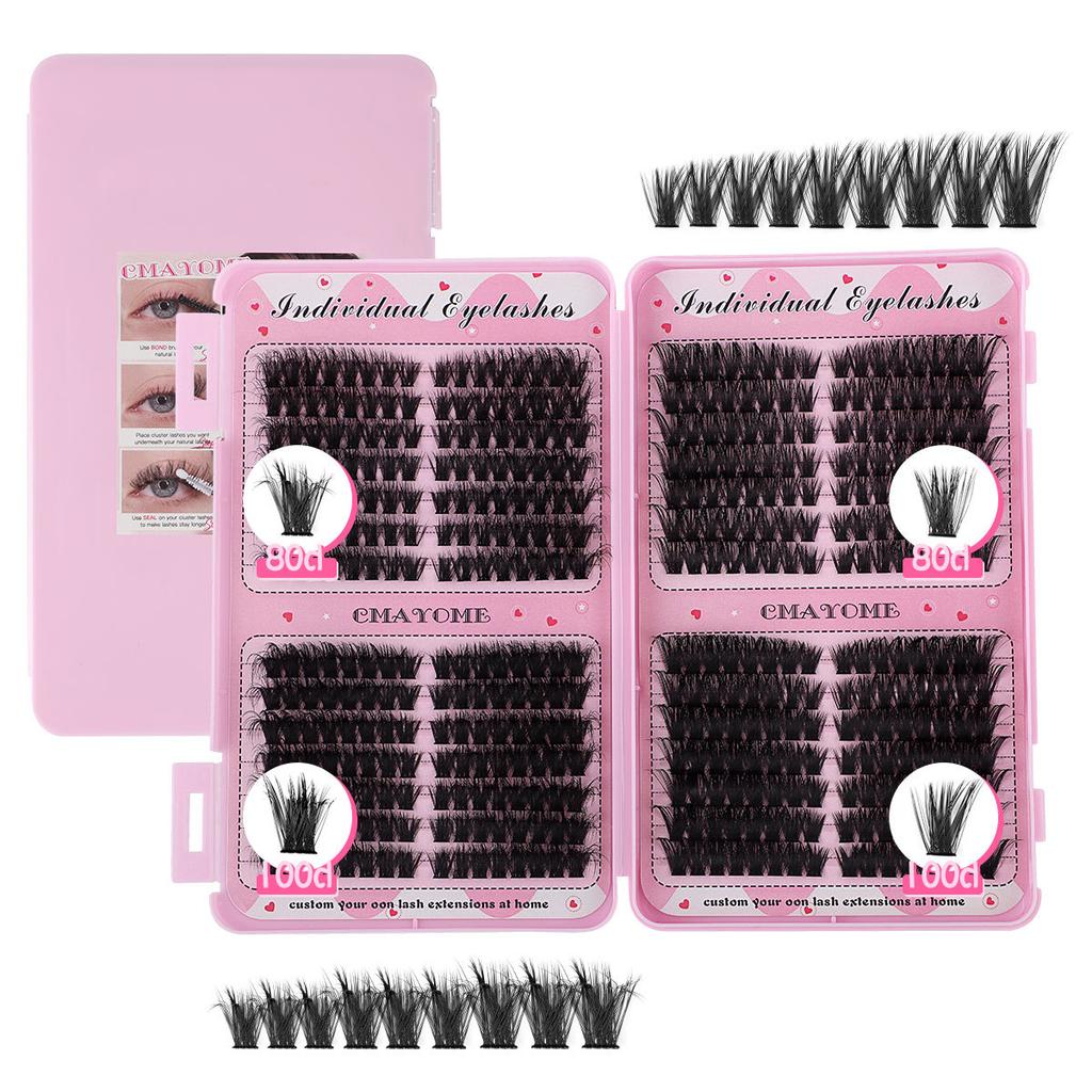 504 Clusters Of Single-Cluster False Eyelashes 8-16Mmdiy Natural Dense D-Curve Self-Grafting