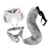 Kunstfell Wolfs-Fuchsschwanz-Ohren Haarspangen Halsband Set Katzenohren und Wolfs-Fuchs-Tierschwanz Cosplay