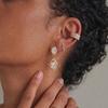 18K Gold-Plated Zirconia Ear Cuff Set: Stylish Non-Pierced Earrings with Stainless Steel Studs