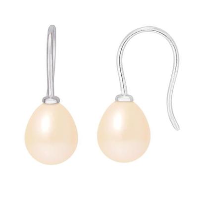 Earrings - - Genuine Freshwater Pearls 7-8 Mm - 925 Silver - Natural Pink - AAA+