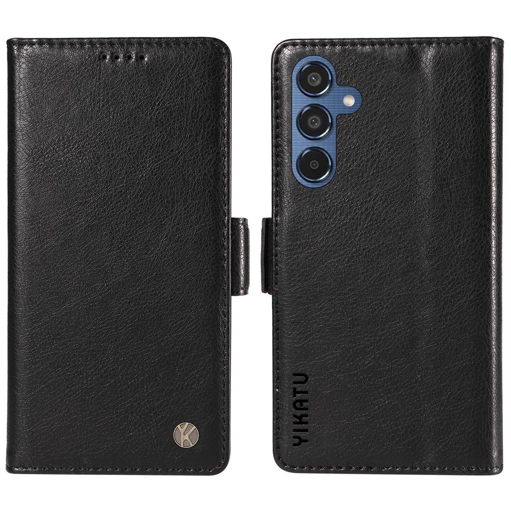 YIKATU YK-007 For Samsung Galaxy M35 5G Case Card Holder Litchi Texture Leather Phone Cover