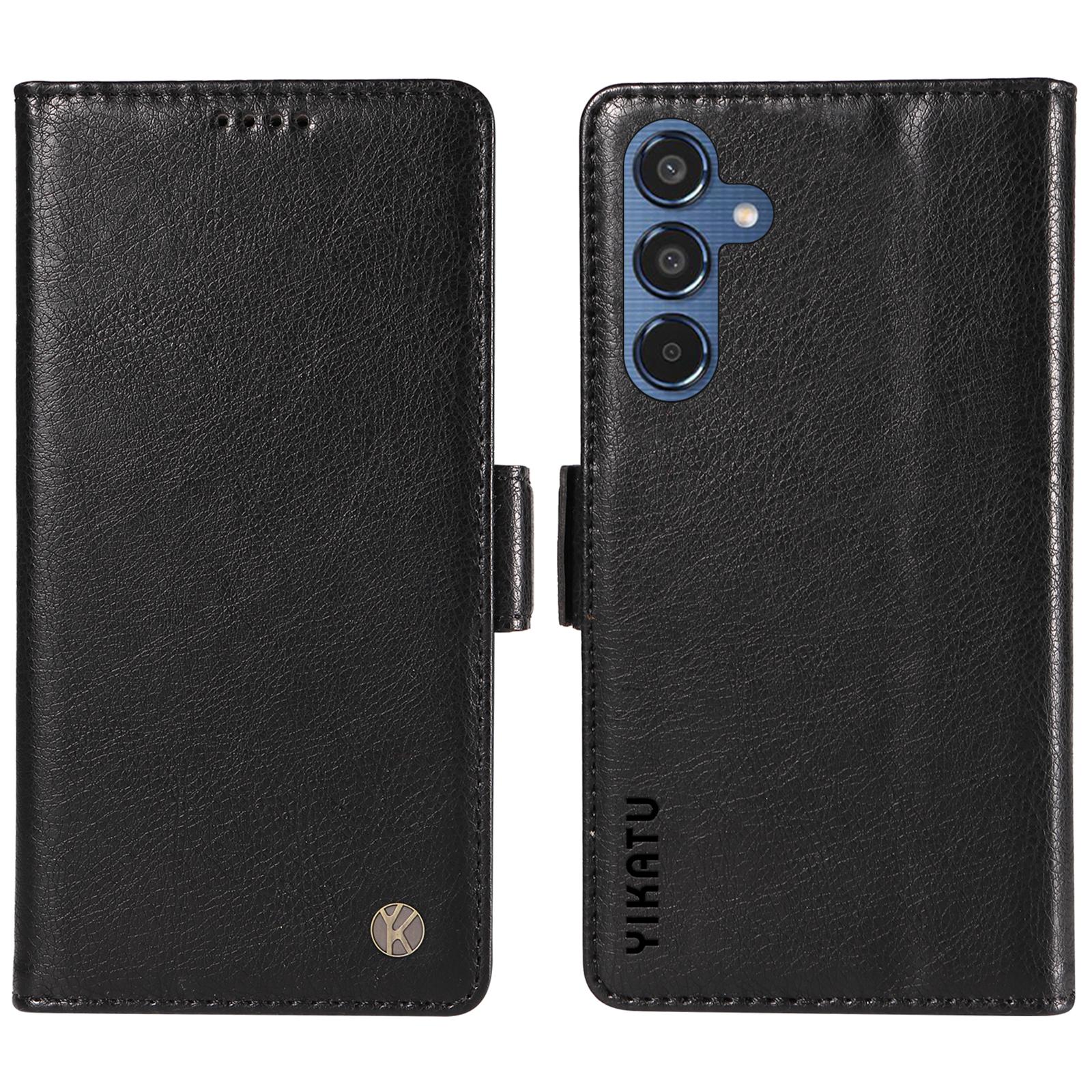 

YIKATU YK-007 For Samsung Galaxy M35 5G Case Card Holder Litchi Texture Leather Phone Cover H