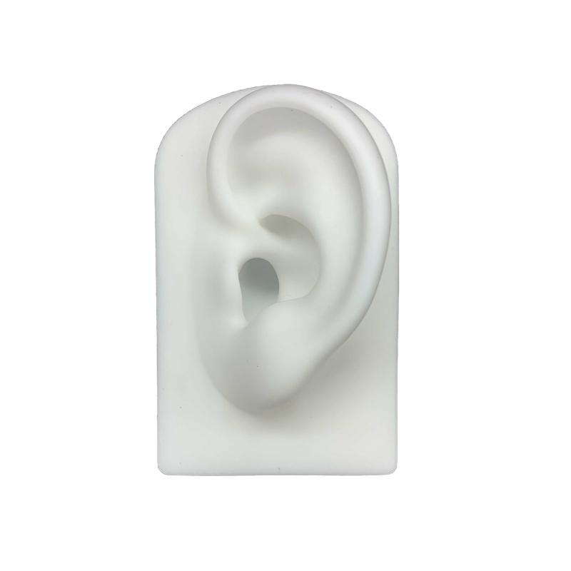 Ear Silicone Model Practice Body Piercing Teaching Tool Earring for Jewelry Display Can Be Reused 1:1 Simulation Human