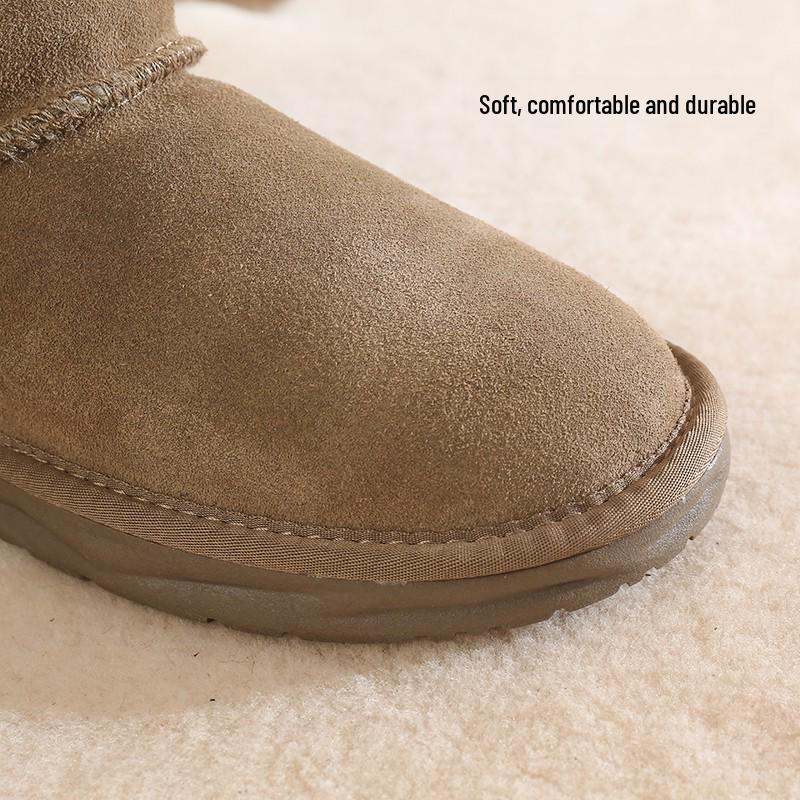 2023 New Winter Women's Thick-Soled Snow Boots with Fur and Velvet, Non-Slip and Warm Cotton Shoes.